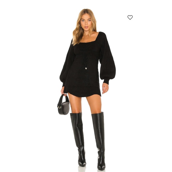 NWT Free People Emmaline Sweater Mini Dress In Black - Picture 1 of 17